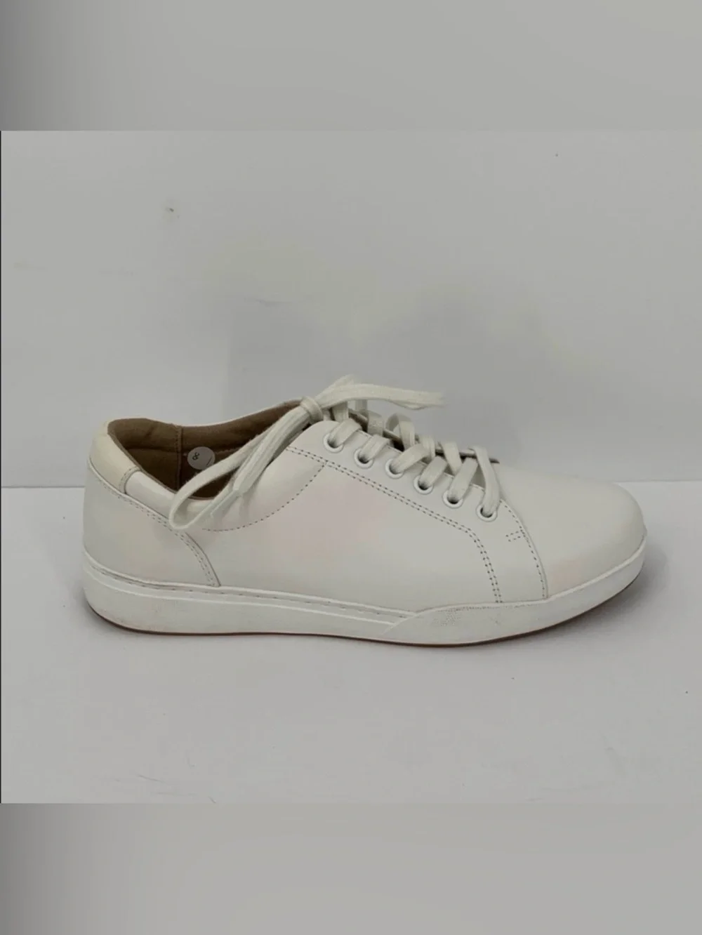 ABEO Encore lace sneaker shoe white leather tie comfort footbed platform 6.5